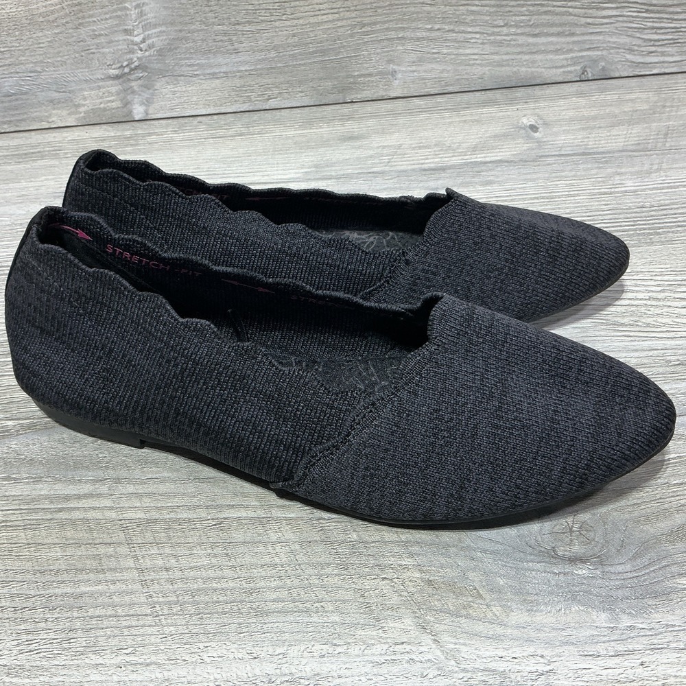Skechers Women's Size 9 Air Cooled Memory Foam Pointed Toe Gray Slip On Flats